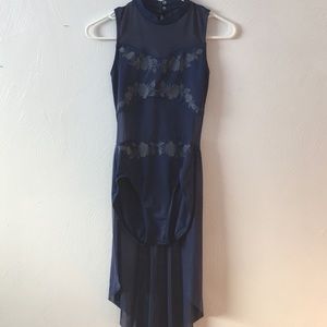 Weissman blue mesh dance costume